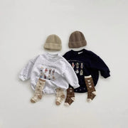 Baby's New Cotton Sweater Long Sleeve Cartoon Letter Casual Romper