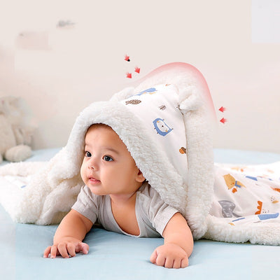 Newborn Thickened Package Quilt Printed Lambswool Cuddling